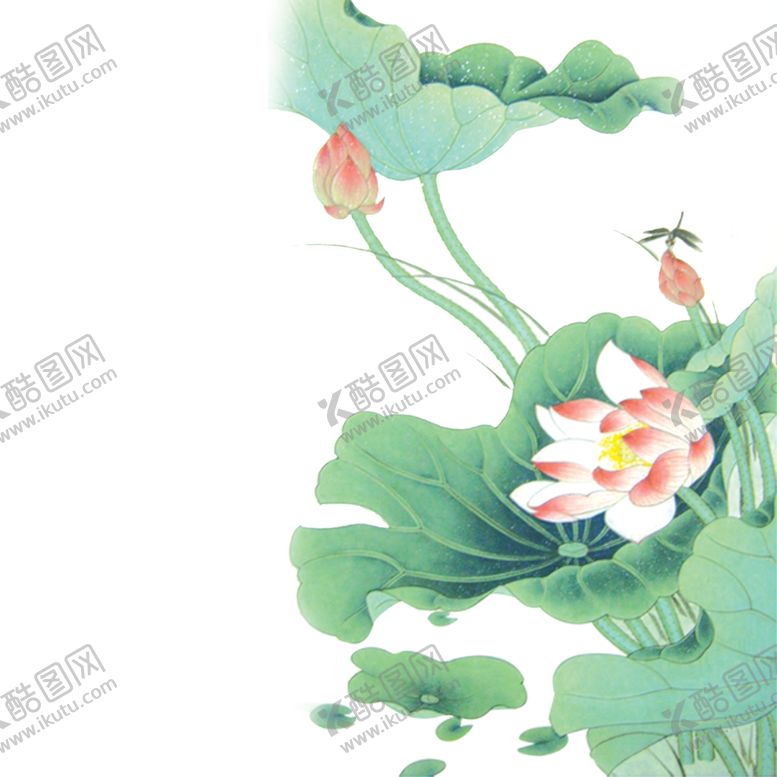 编号：58591810040933114121【酷图网】源文件下载-中国风荷叶荷花绘画