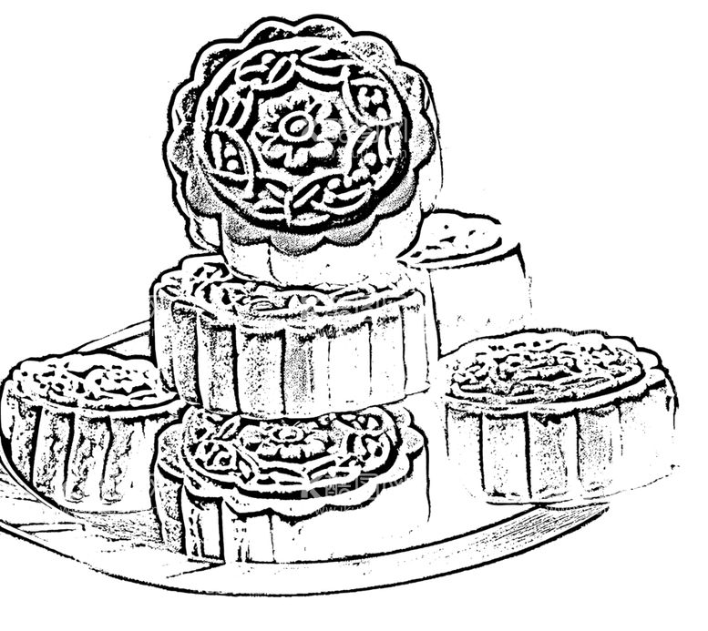 编号：80979311240101195681【酷图网】源文件下载-月饼白描
