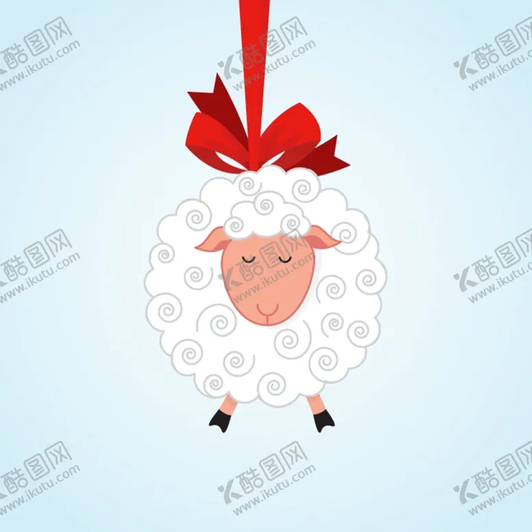 编号：85764209280605532517【酷图网】源文件下载-卡通蝴蝶结绵羊