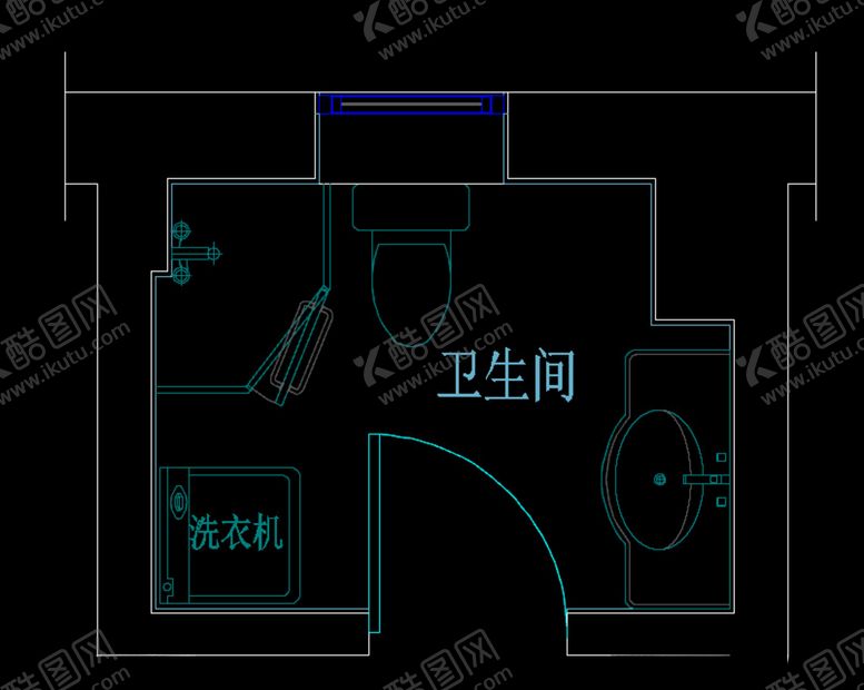 编号：44859110301622121658【酷图网】源文件下载-卫生间平面布置图淋浴