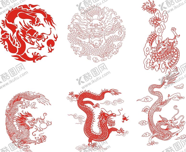 编号：56519902031422171955【酷图网】源文件下载-龙剪纸