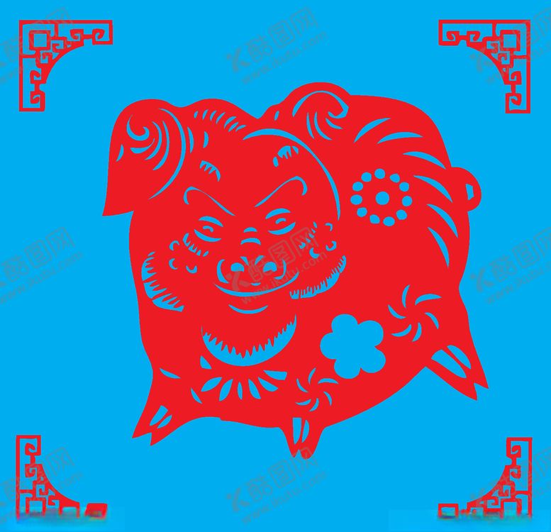 编号：73719810101249547199【酷图网】源文件下载-猪剪纸