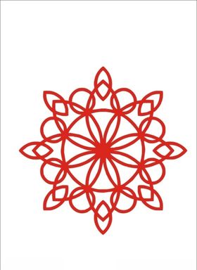 窗花红色花纹花