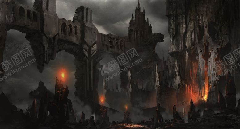 编号：84191707032001453723【酷图网】源文件下载-中世纪魔幻场景插画