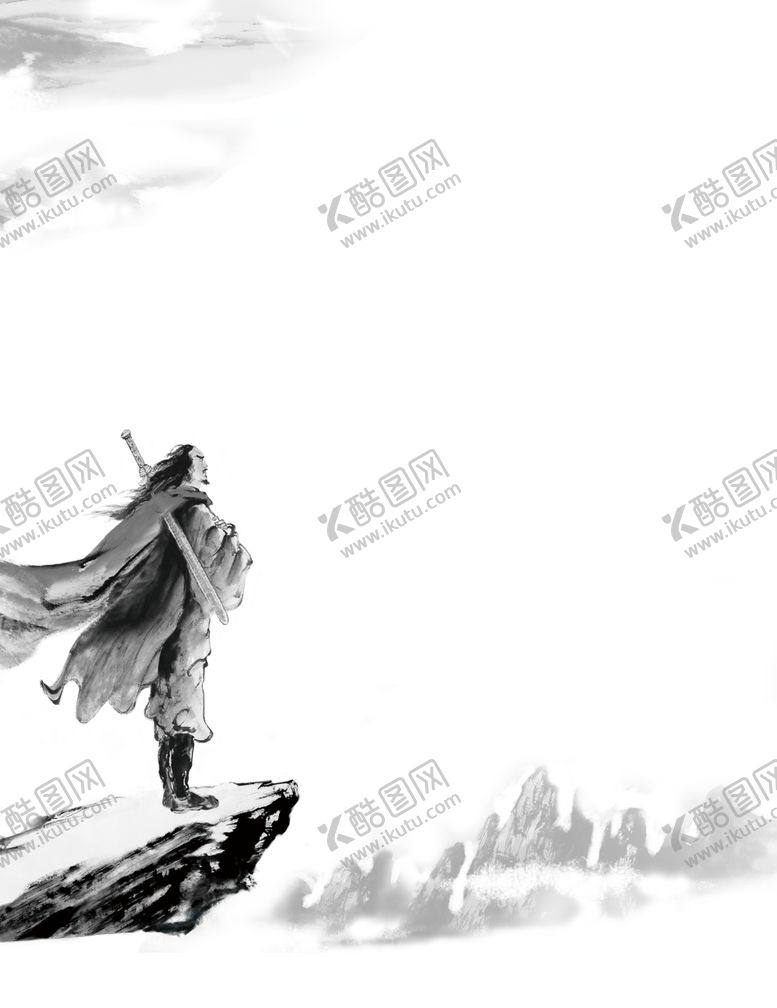 编号：29601706261838524315【酷图网】源文件下载-水墨武侠人物