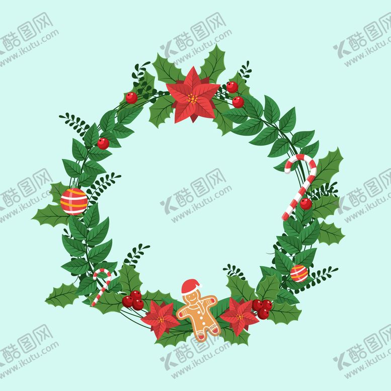 编号：10752909161410468546【酷图网】源文件下载-圣诞节花环