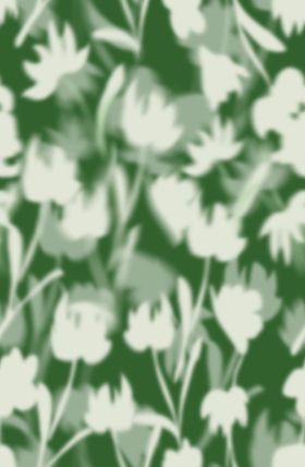 大牌绿色花卉图案