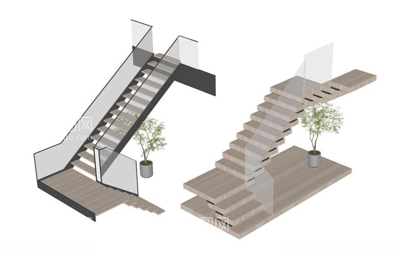 编号：25975312021152501274【酷图网】源文件下载-转角楼梯模型