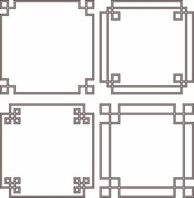 AI矢量中式花纹边框