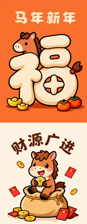 2026年马年新年元素贴纸