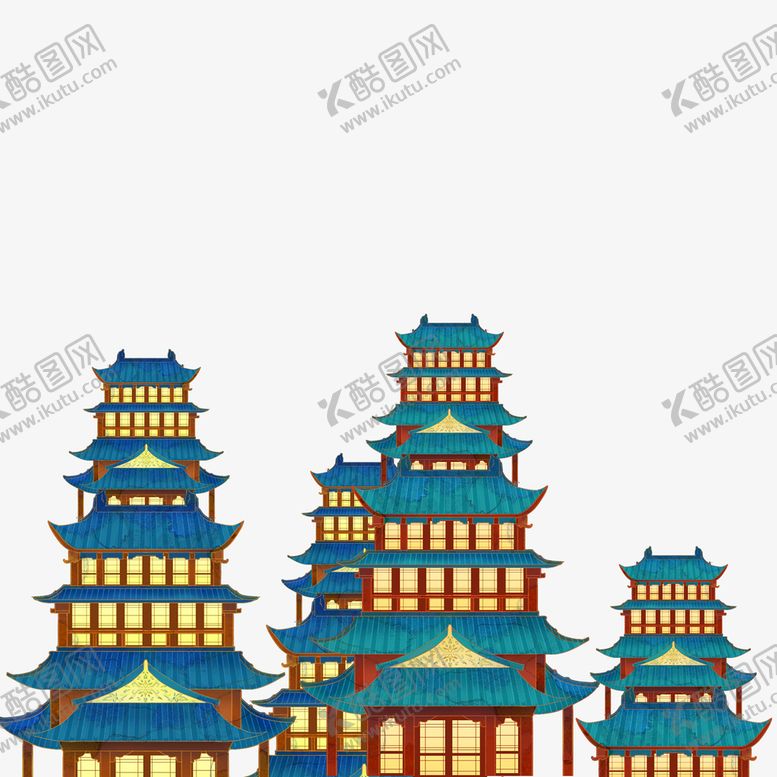 编号：37041609192202317684【酷图网】源文件下载-国潮建筑素材 