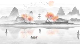 山水画新中式墨新中式意境