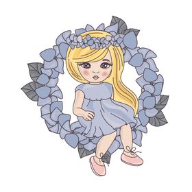 卡通女孩插画手绘淡彩漫画