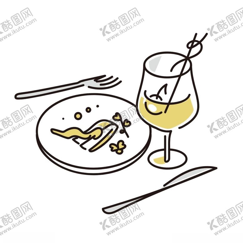 编号：96748202161638072760【酷图网】源文件下载-高级料理线描插画图片