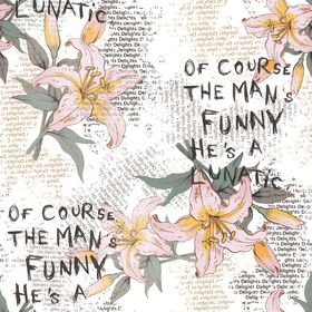 手绘花卉与英文文字装饰画