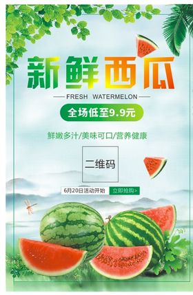 新鲜西瓜海报展架