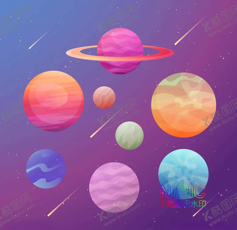编号：38913704221952265663【酷图网】源文件下载-卡通行星