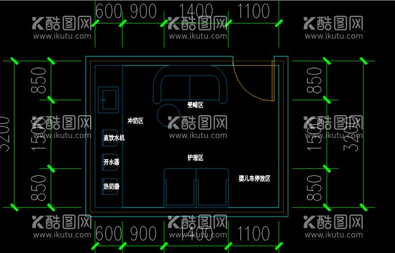 编号：77799412271856521063【酷图网】源文件下载-母婴室平面方案设计模板