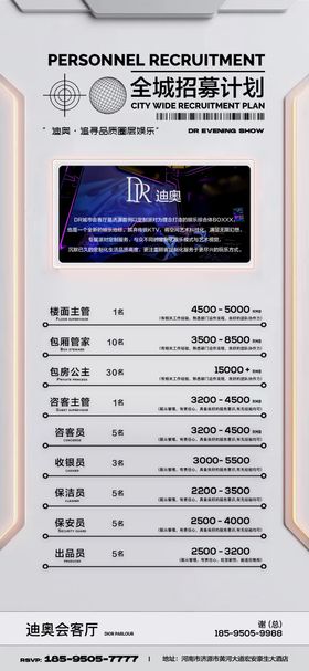 酒吧夜店招聘海报