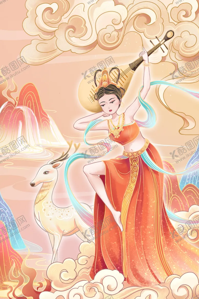 编号：39173901260509339792【酷图网】源文件下载-国潮敦煌插画