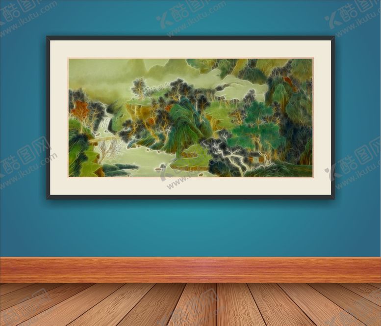编号：69253507140946215462【酷图网】源文件下载-抽象山水画框挂画
