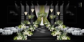 白绿大理石纹理婚礼舞台