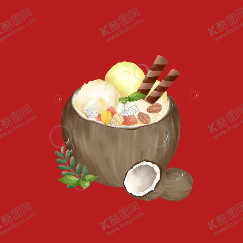 编号：91641101251011356748【酷图网】源文件下载-手绘椰子