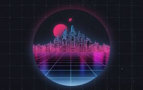 蒸汽波复古科技背景