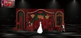 红色婚礼舞台场景布置