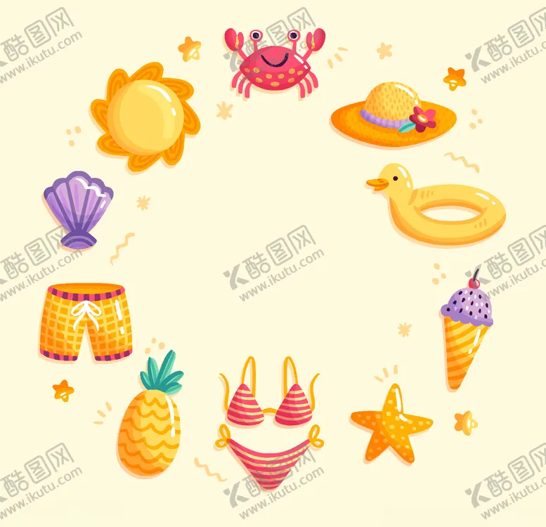 编号：13769206240802376380【酷图网】源文件下载-夏日元素