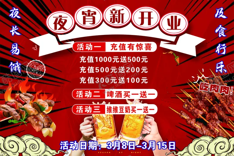 编号：47813009230716470317【酷图网】源文件下载-夜宵新开业