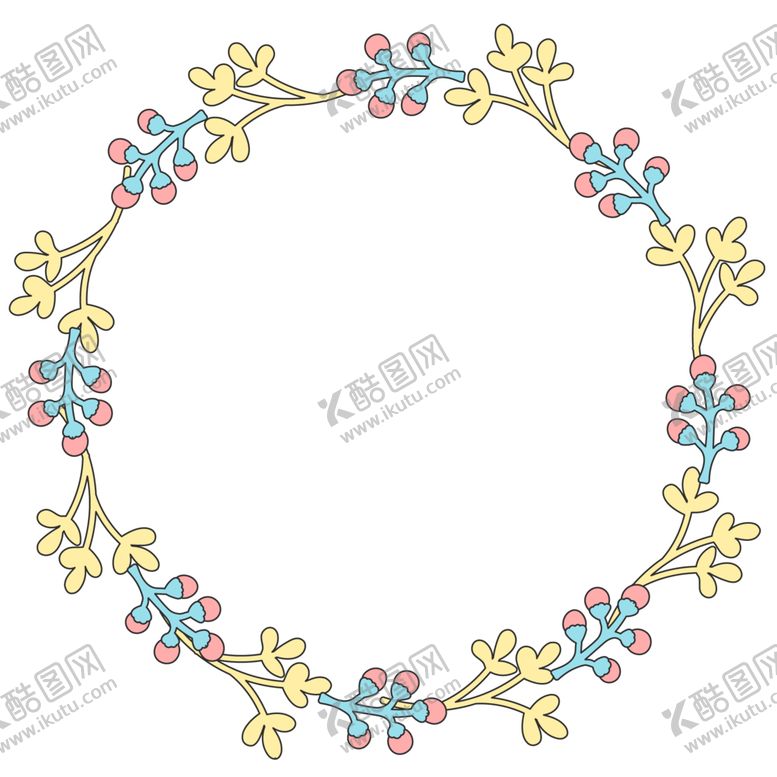 编号：21283906251733348583【酷图网】源文件下载-森系花边花环
