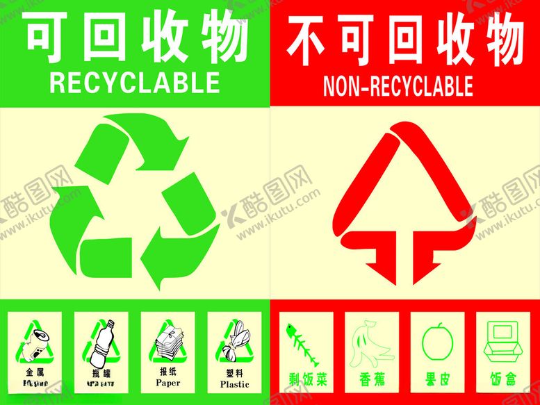 编号：61240702171059011016【酷图网】源文件下载-不可回收可回收垃圾