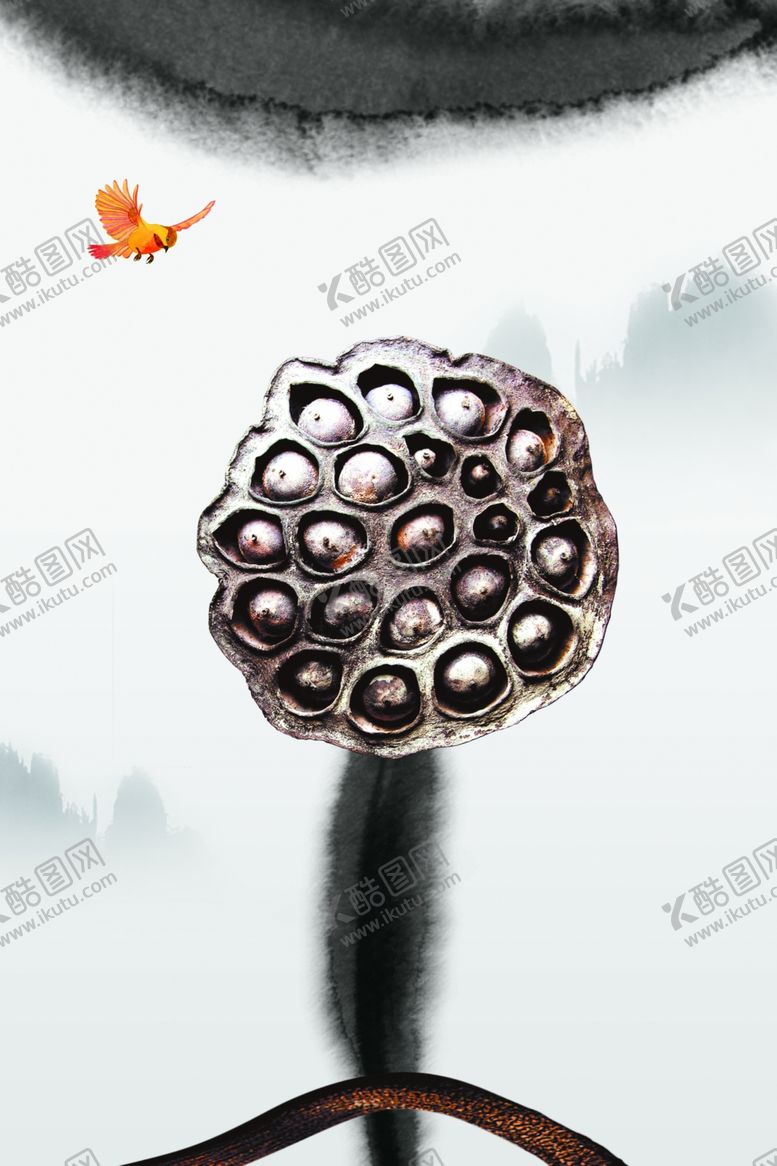 编号：56058007011142343854【酷图网】源文件下载-莲蓬水墨装饰画