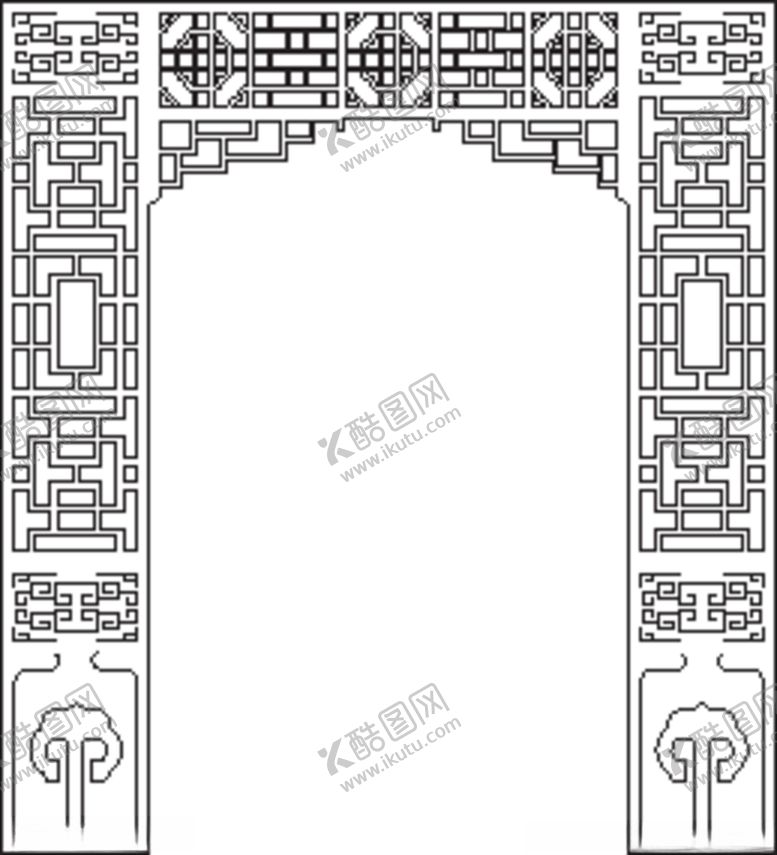 编号：26910607090435403195【酷图网】源文件下载-镂空雕刻背景墙雕花隔断