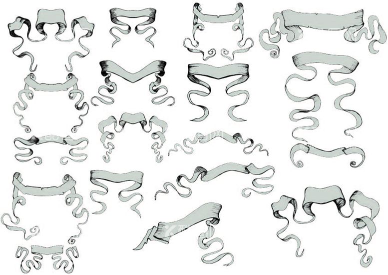 编号：55426411251515392017【酷图网】源文件下载-多款彩带飘带边框矢量图