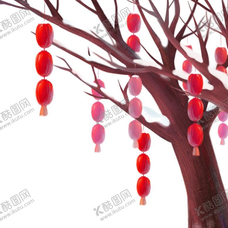 编号：23728805120534045301【酷图网】源文件下载-树枝灯笼元素