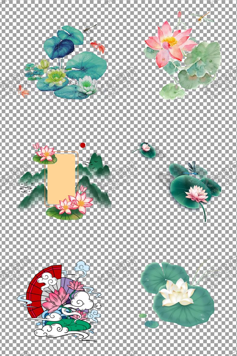编号：33438406232228276363【酷图网】源文件下载-水墨画荷花