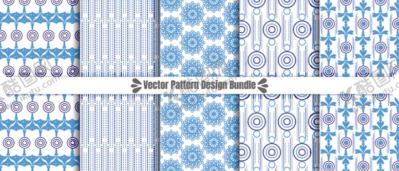 编号：20302110280012465747【酷图网】源文件下载-蓝白几何图案素材集合