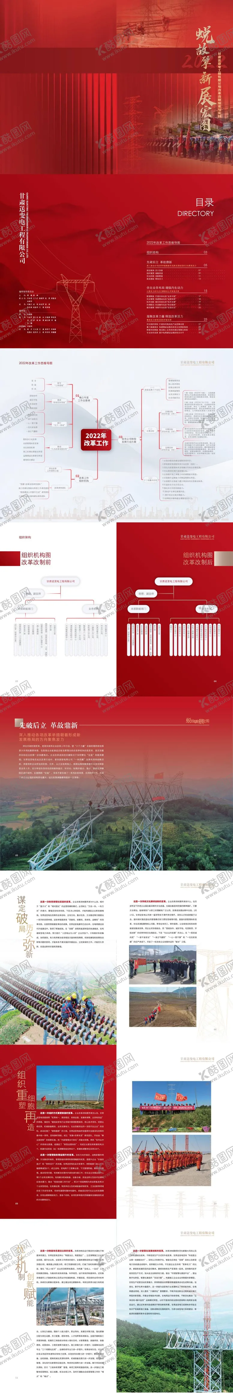 编号：54191201191625329308【酷图网】源文件下载-电网改革成果汇报红色画册