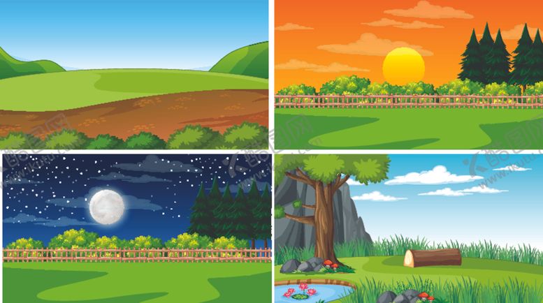 编号：63430111020754568940【酷图网】源文件下载-卡通风景插画