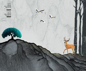 中国风三联画