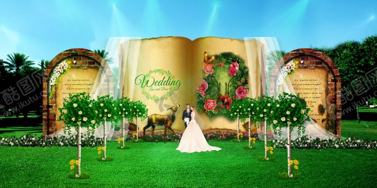 编号：79016309290706019698【酷图网】源文件下载-森系童话简约婚礼