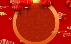 红色背景商业企业会议展板底纹设计