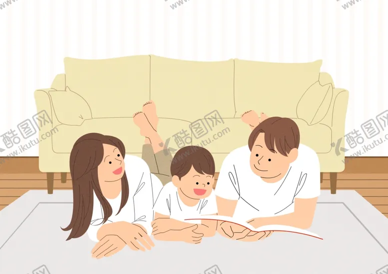 编号：45702102231526365996【酷图网】源文件下载-卡通家庭插画