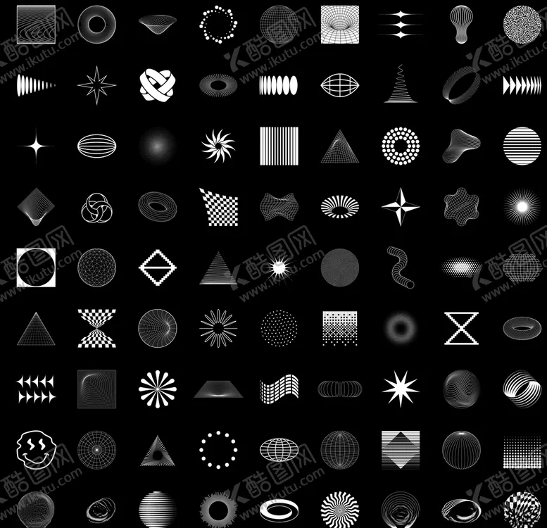 编号：83113409121700471079【酷图网】源文件下载-黑白简笔创意小图案