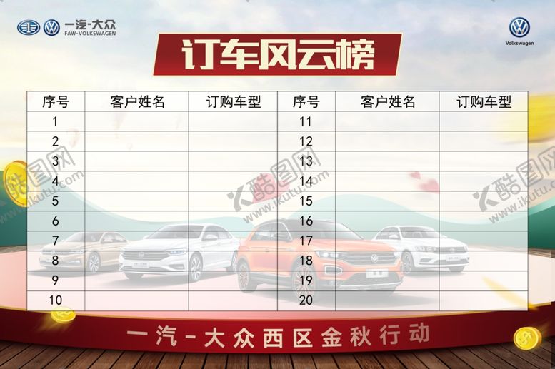编号：30422205100802353190【酷图网】源文件下载-订车风云榜