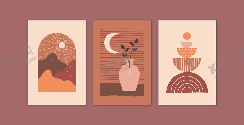 编号：33776009271517326482【酷图网】源文件下载-简约风装饰画插画作品