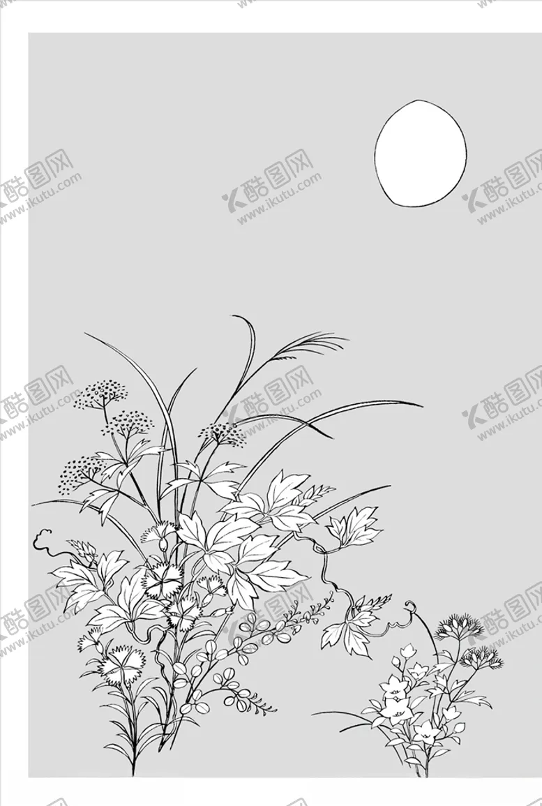 编号：54392107061836581175【酷图网】源文件下载-线描花朵