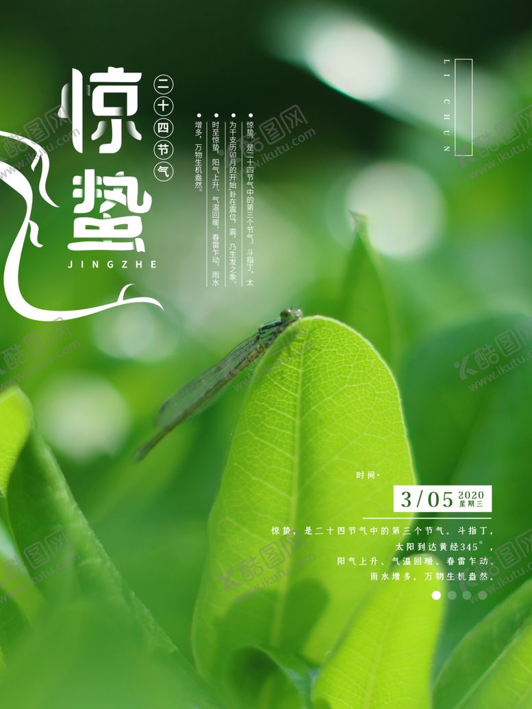 编号：58562903160416584707【酷图网】源文件下载-绿色24节气惊蛰宣传海报